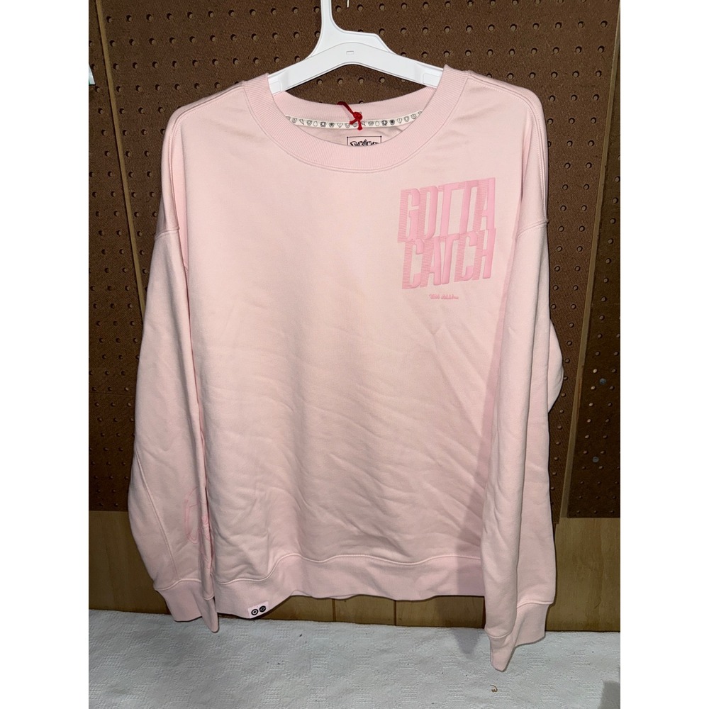 Pokemon Target Mew Adult Trainer Sweatshirt Pink Gotta Catch Em All Medium NWT